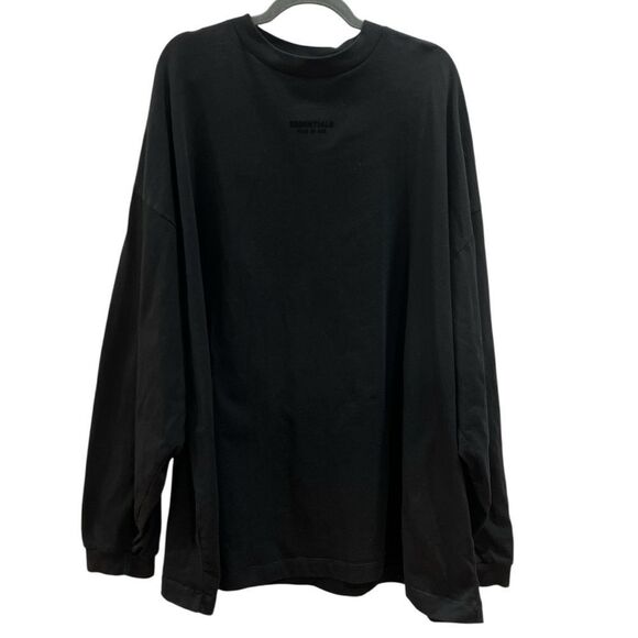 Fear of God Essential Oversized Long Sleeve Tee in Jet Black Size L - Picture 1 of 4